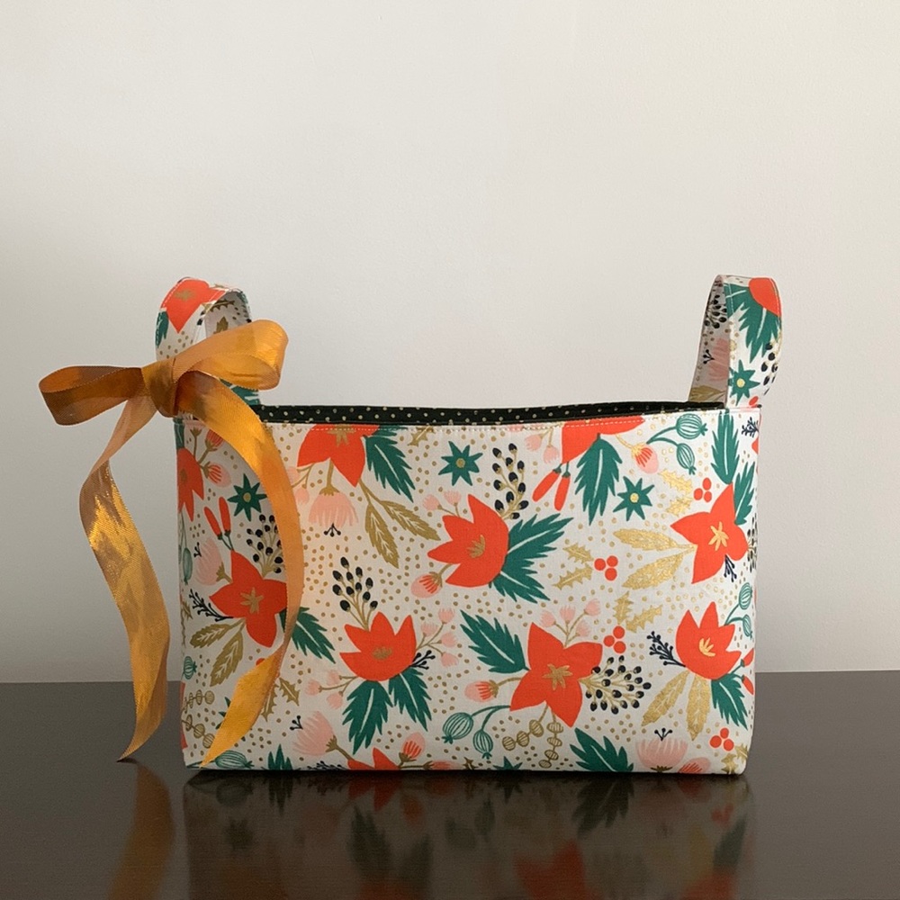 Holiday Storage Fabric Basket by Rifle Paper Co. -Cream